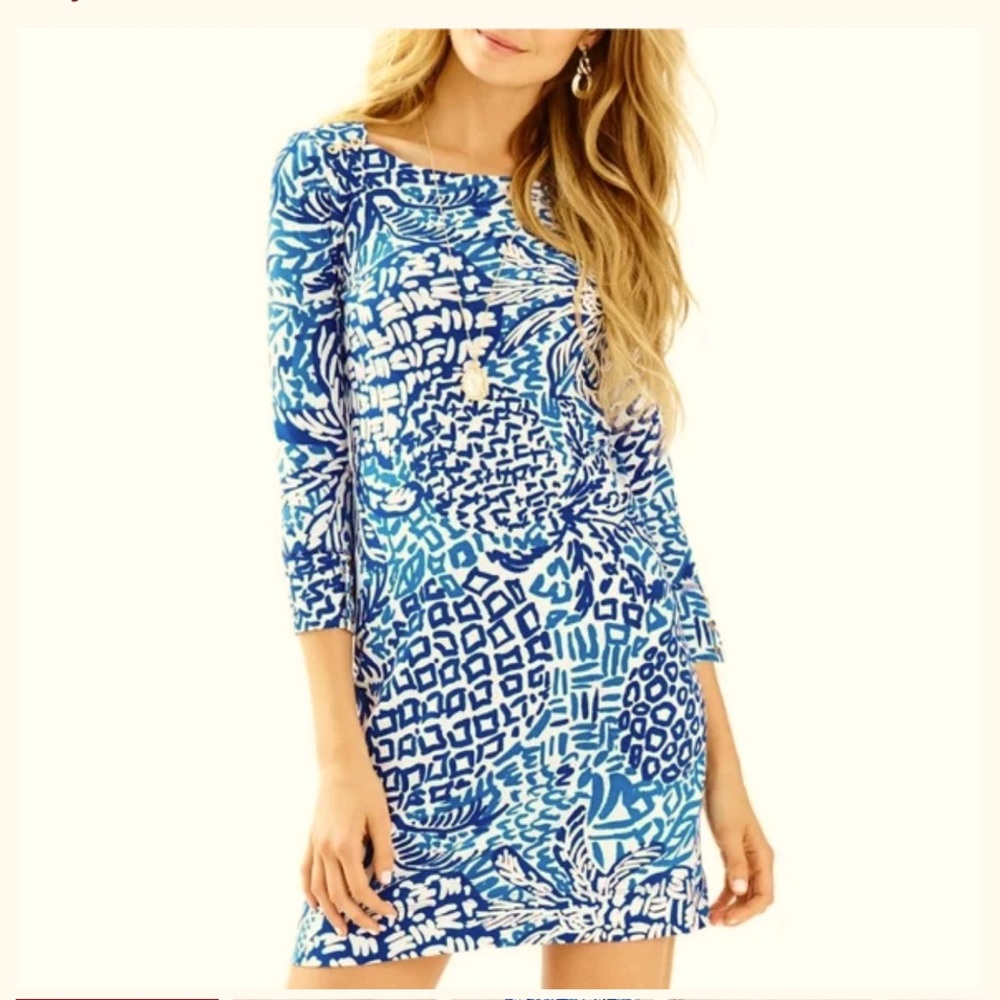 Lilly Pulitzer UPF 50+ Sophie Dress Indigo Home Slice